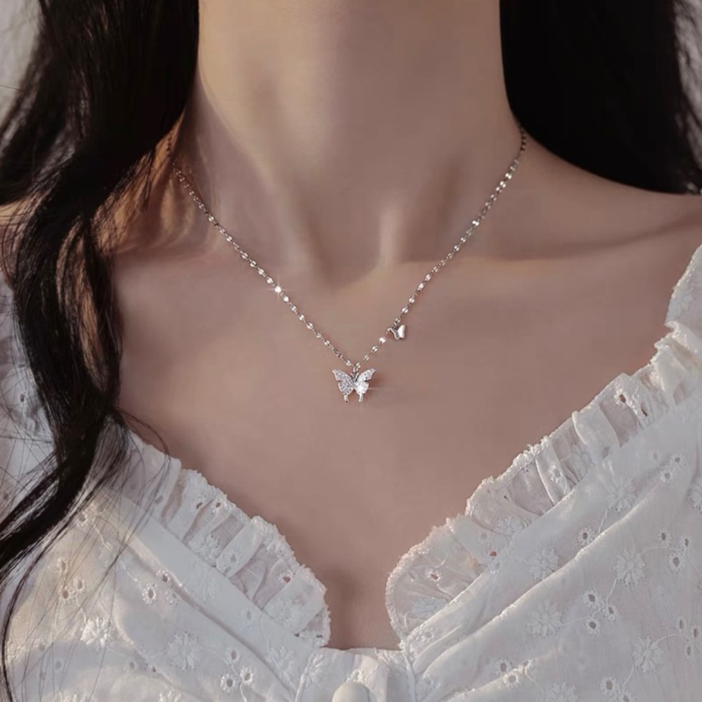New 999 Pure Silver S999 Sterling Sliver Butterfly Necklace🦋